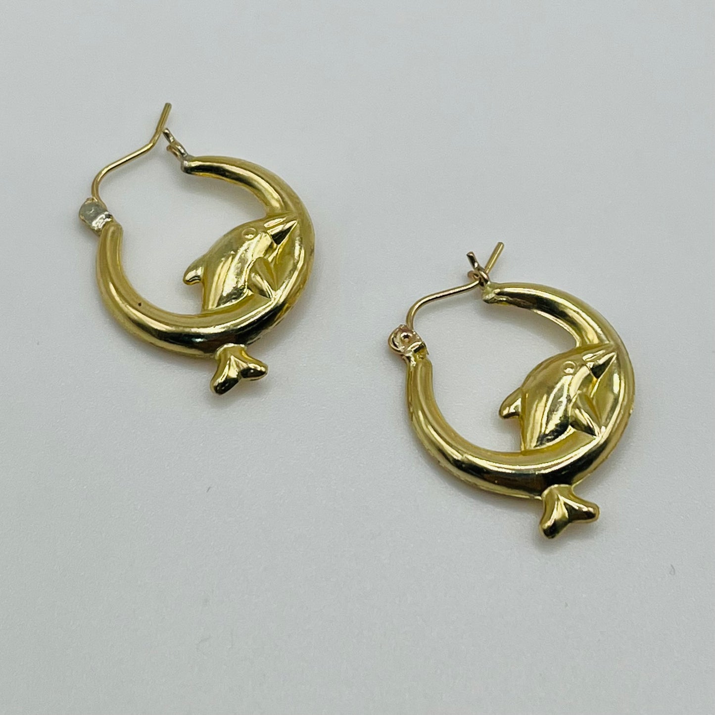 10K Gold Dolphin Hoops (sm)