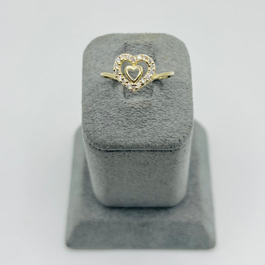 10k Gold Mini Heart Cz Ring