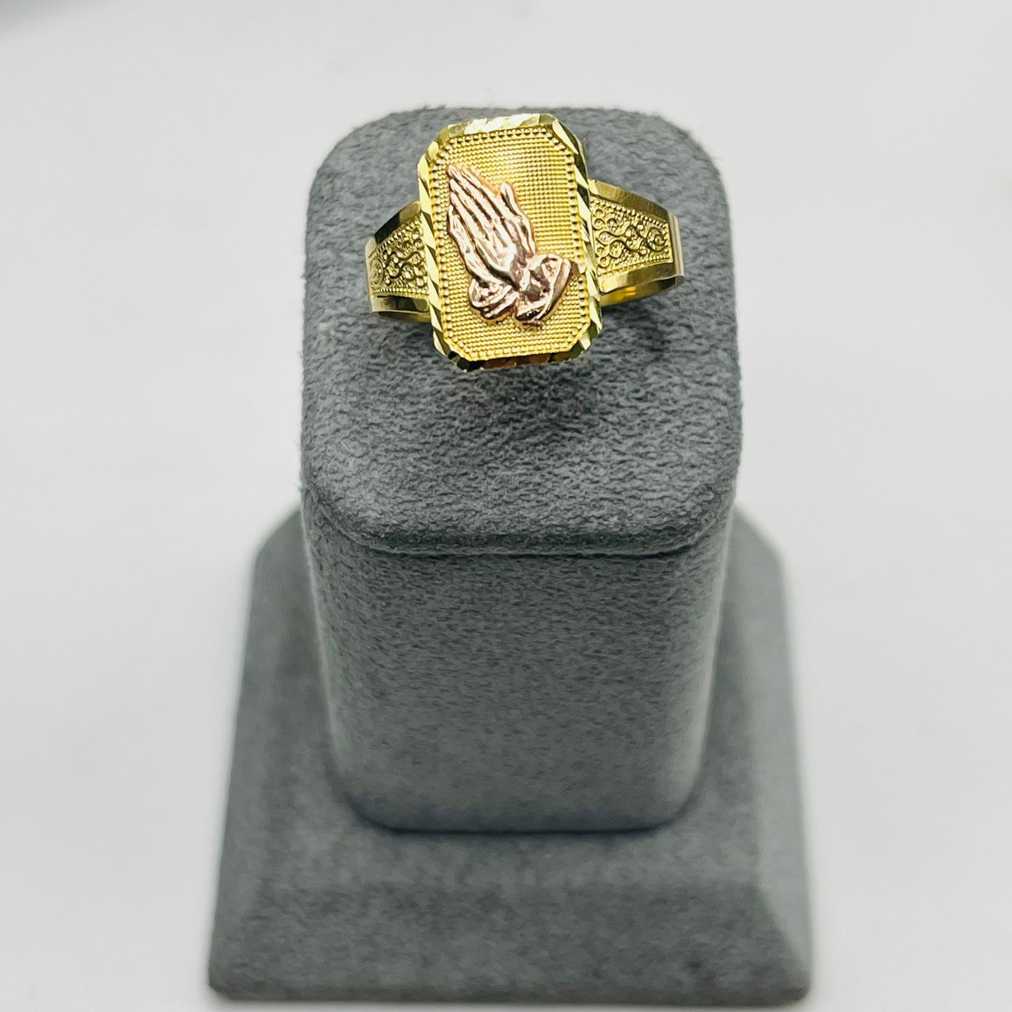 10k Rose Gold Prayer Hands Ring