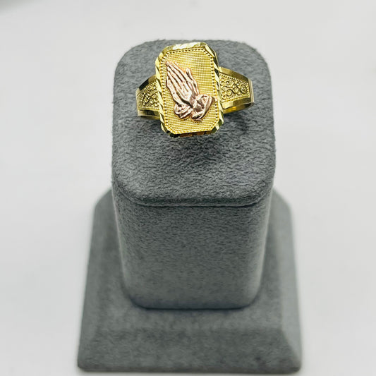 10k Rose Gold Prayer Hands Ring