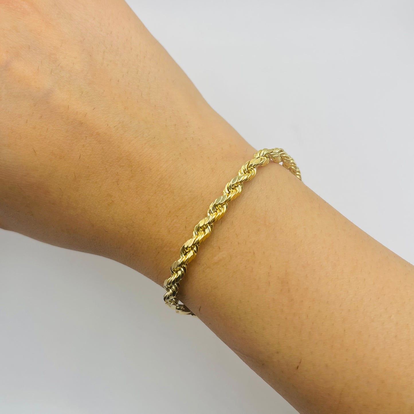 10K Gold 3.3mm Hollow Rope Bracelet
