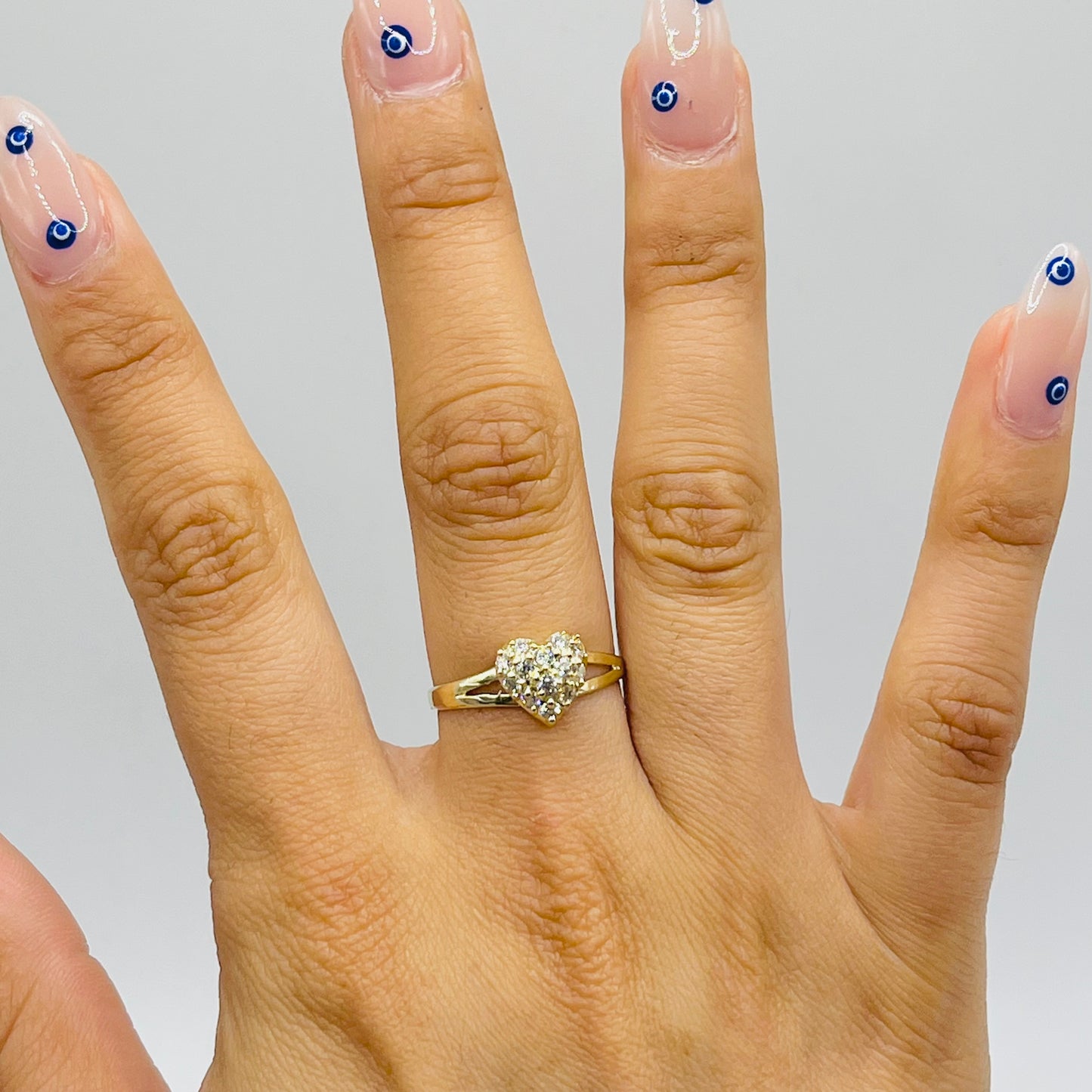 10k Gold Spring Heart Ring Cz Pink