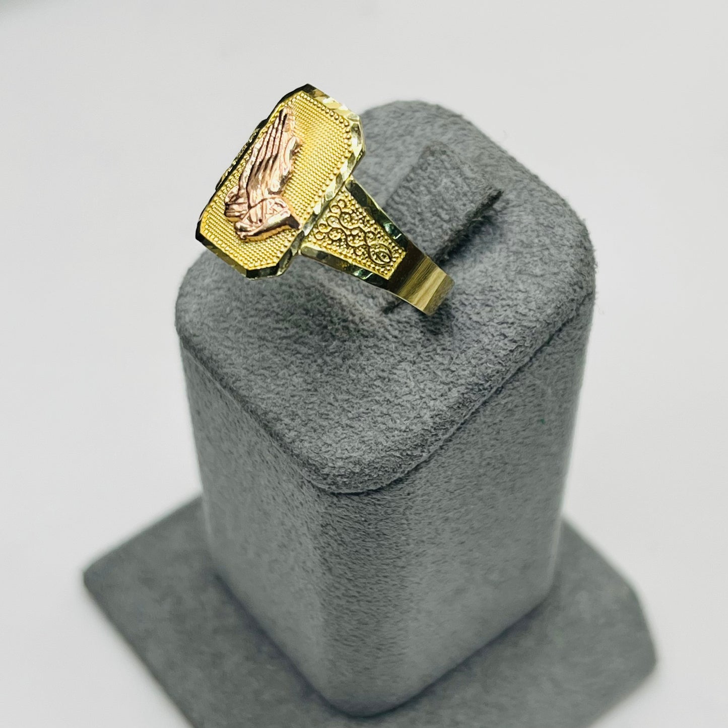 10k Rose Gold Prayer Hands Ring