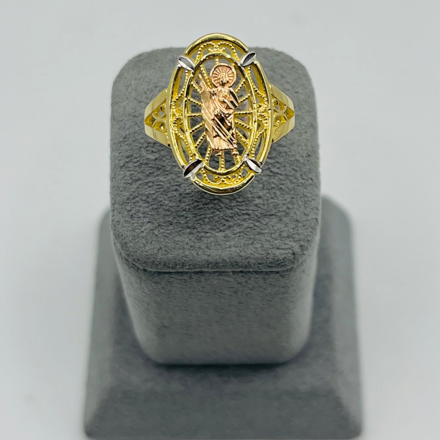 14k Gold Illuminating San Judas Ring