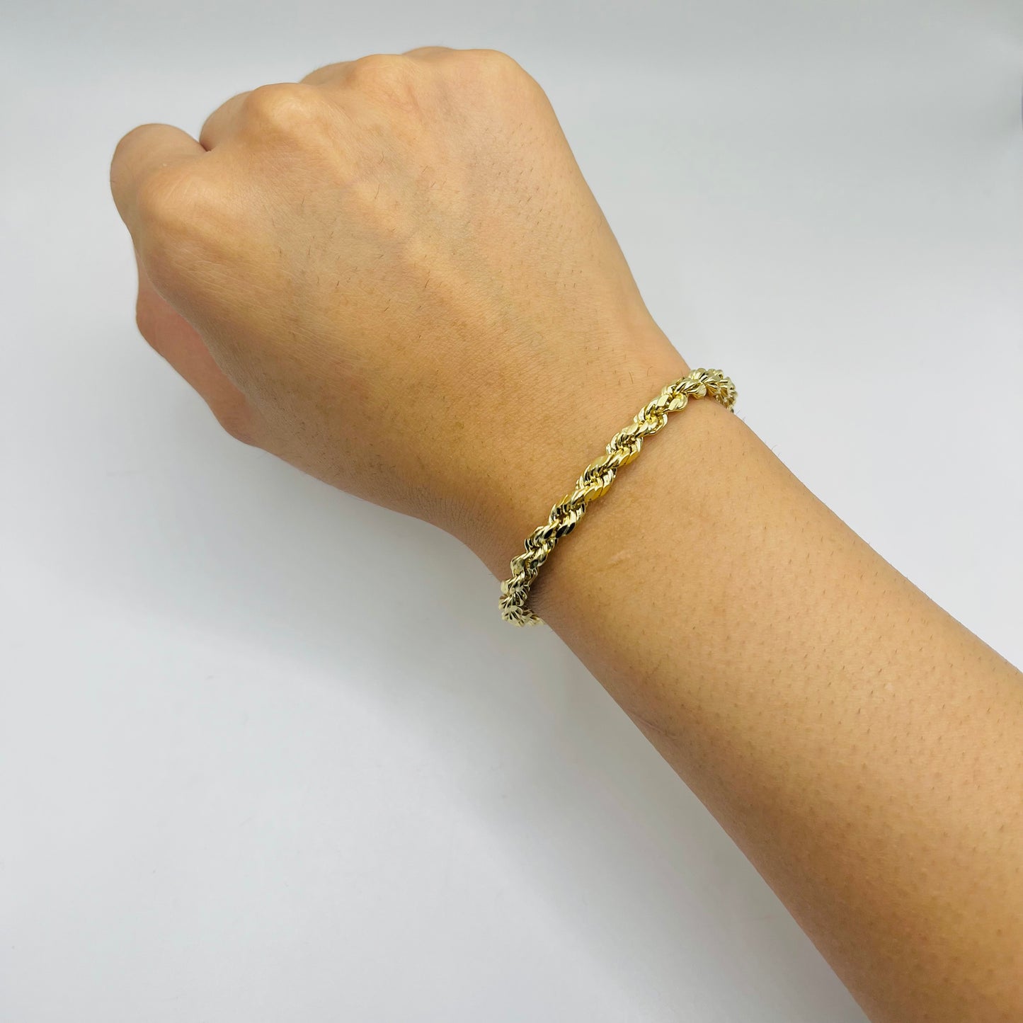 10K Gold 4.5mm Hollow Rope Bracelet