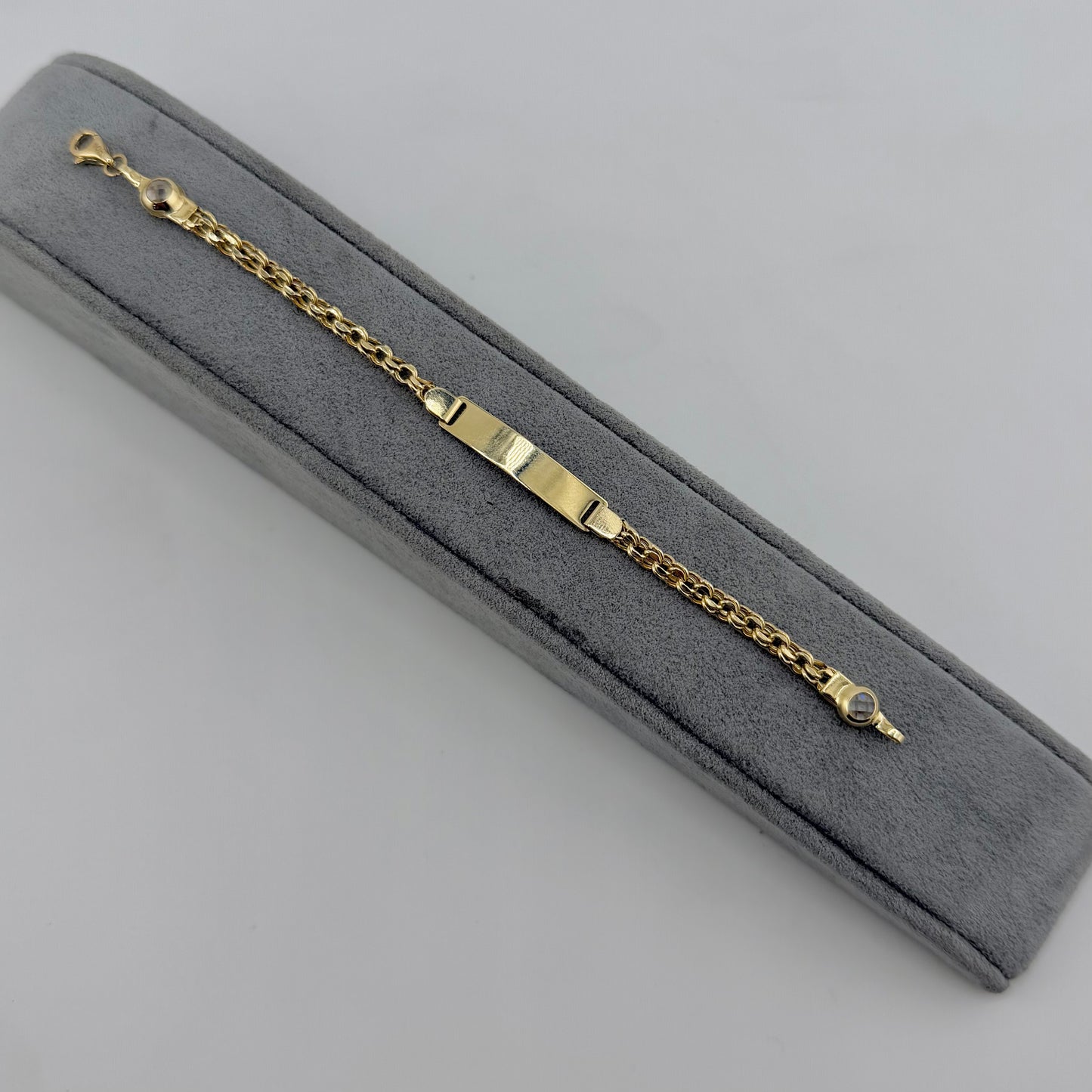 10k Gold 3.4mm Chino Link Baby ID Bracelet