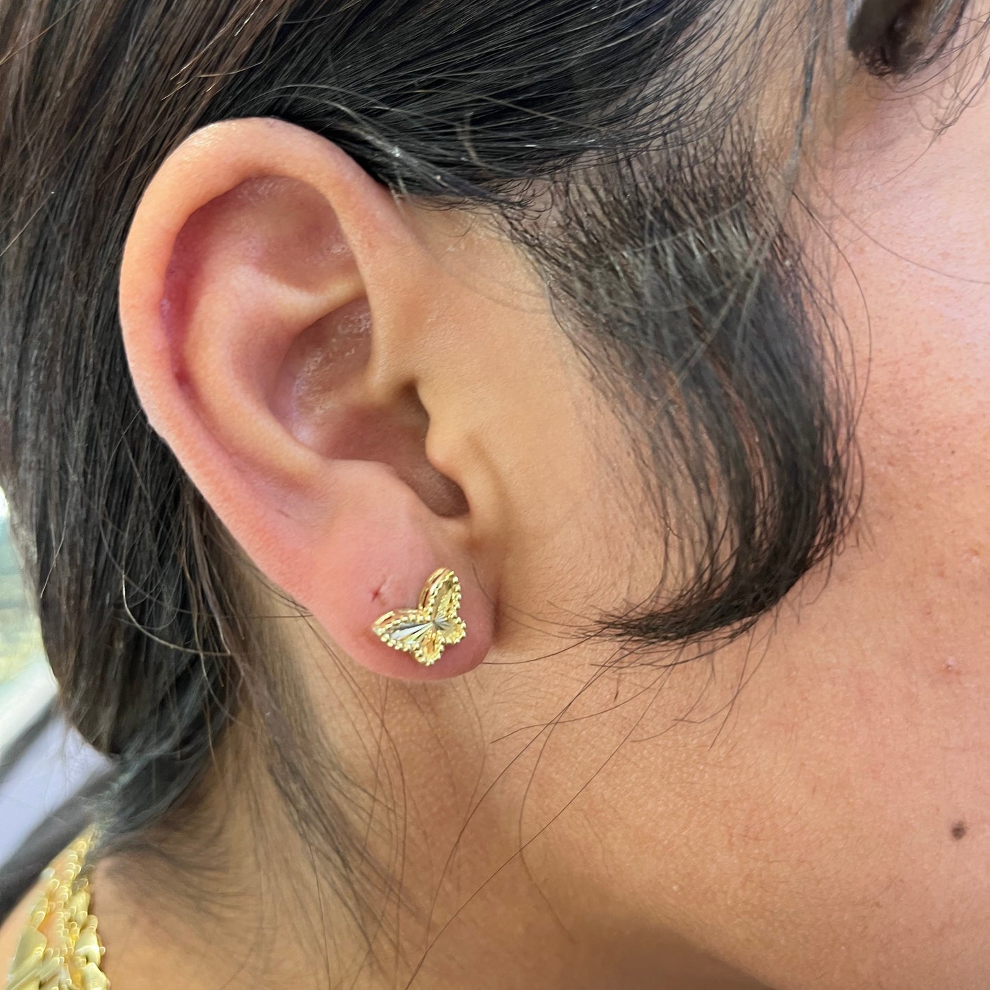 10K Gold Fancy Butterfly Earrings