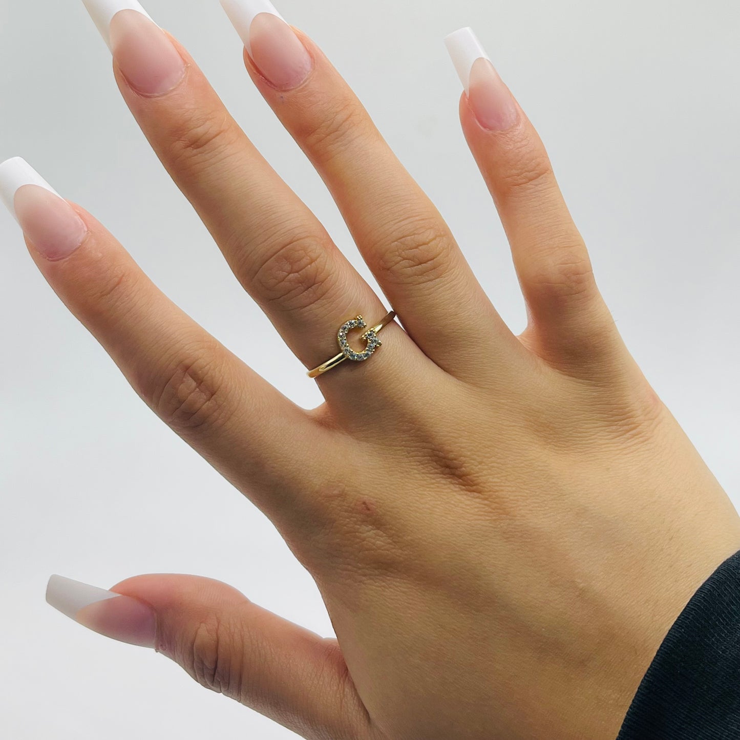 10K Gold CZ Initial Ring