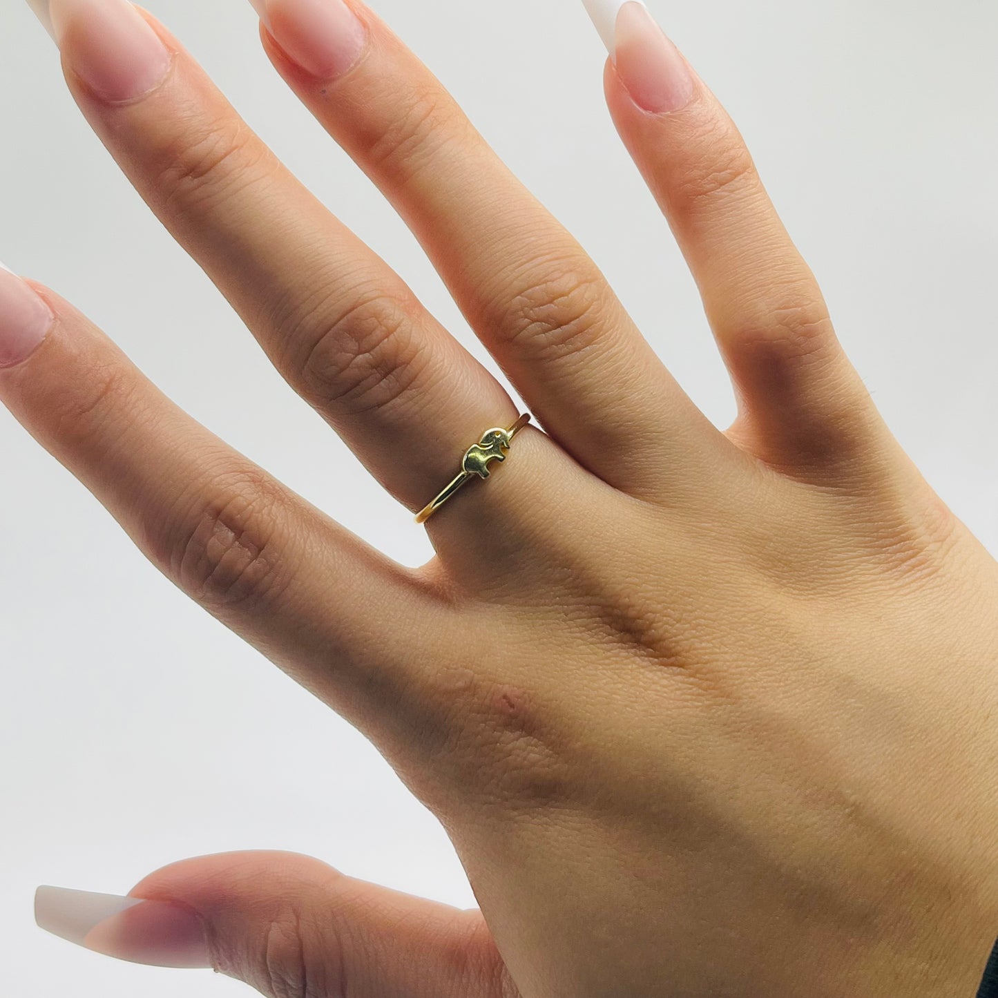 10K Gold Dainty Elephant Ring