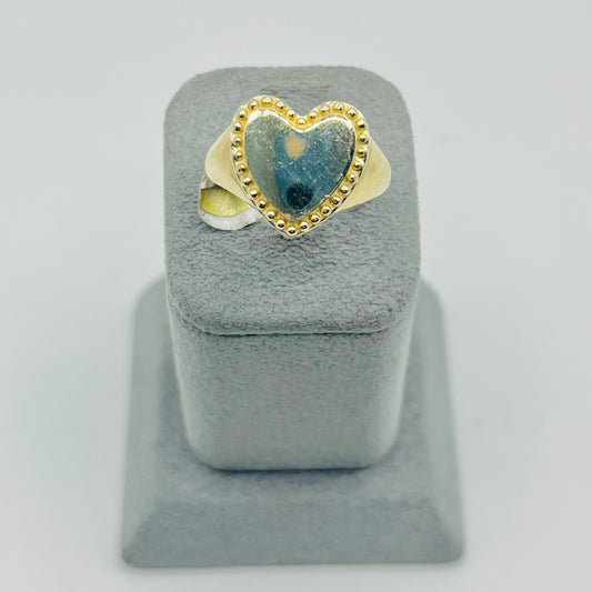 14k Gold Shine Heart Ring
