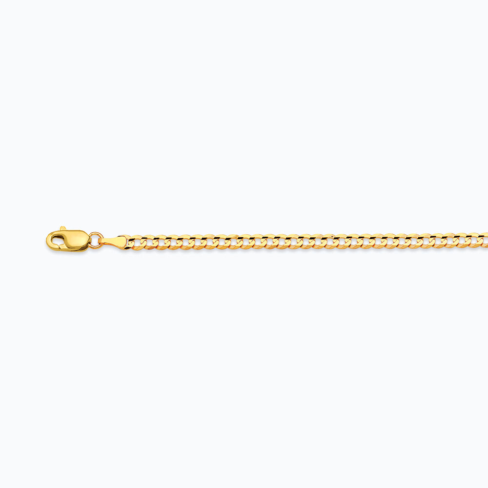 10K GOLD 2.5MM SOLID CUBAN BRACELET
