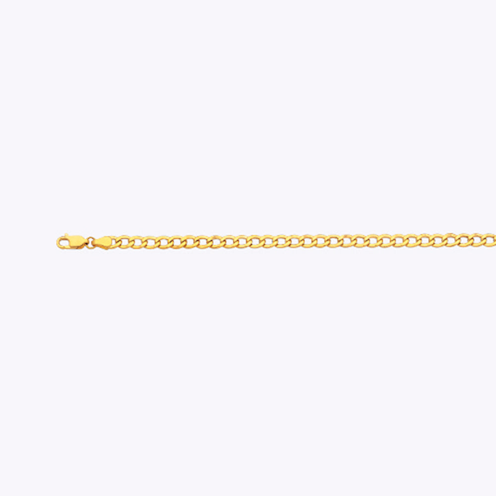 14K GOLD 4.5MM HOLLOW CUBAN CHAIN