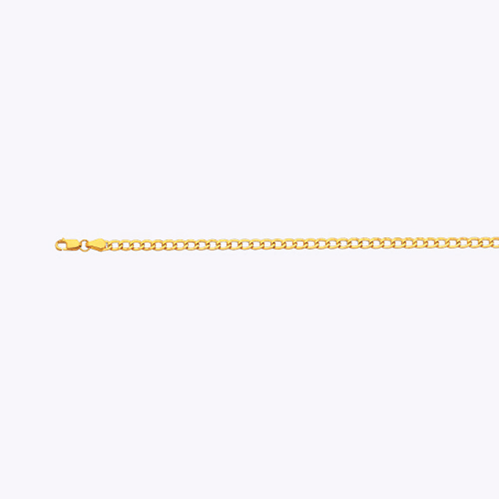 14K GOLD 3.5MM HOLLOW CUBAN CHAIN