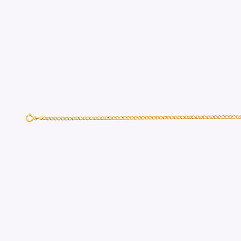 14K GOLD 2.5MM HOLLOW CUBAN CHAIN
