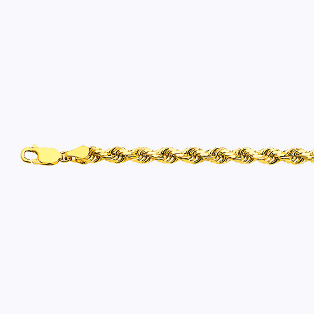 14K GOLD SOLID 5MM DC ROPE CHAIN