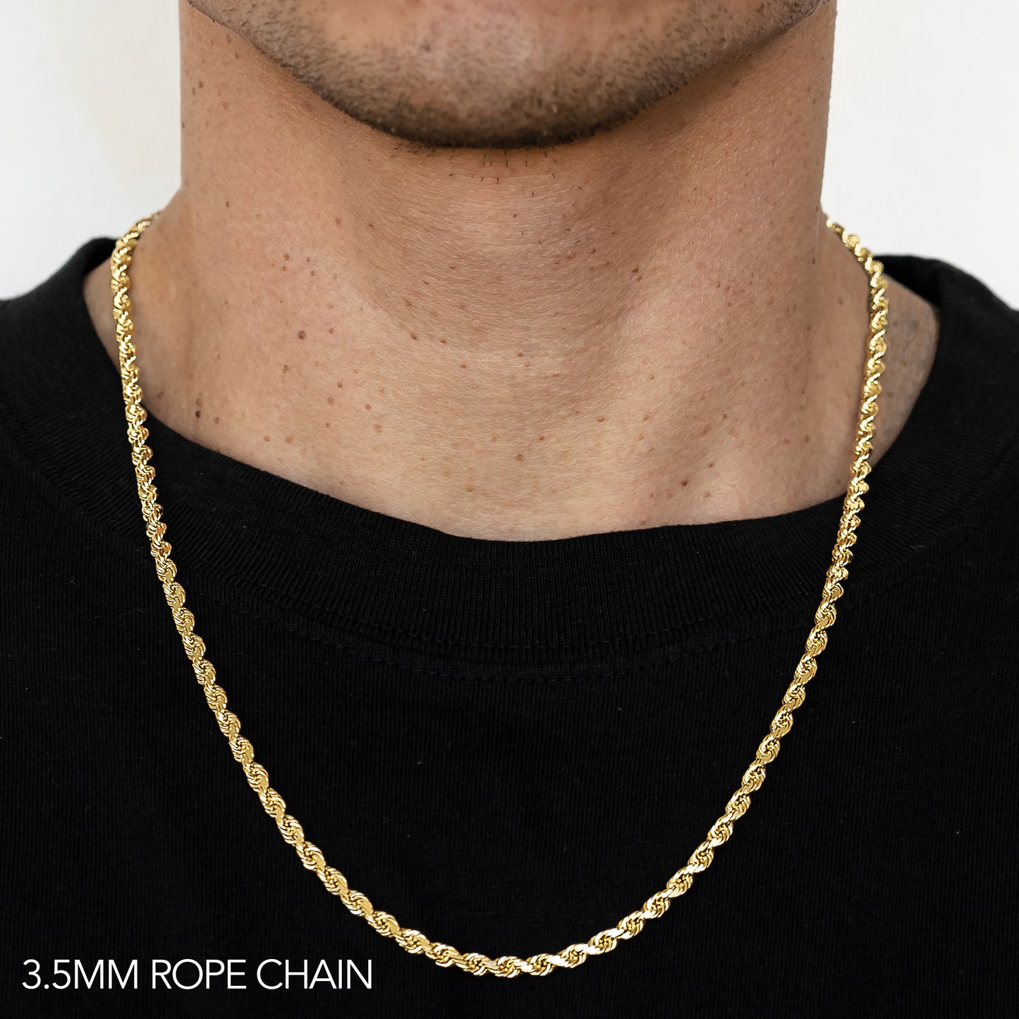 10K GOLD 3.5MM SOLID DC ROPE CHAIN