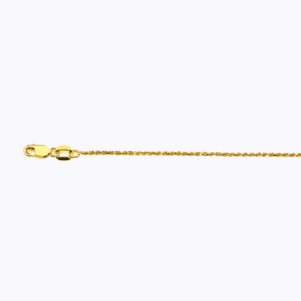 10K GOLD 1MM SOLID DC ROPE CHAIN