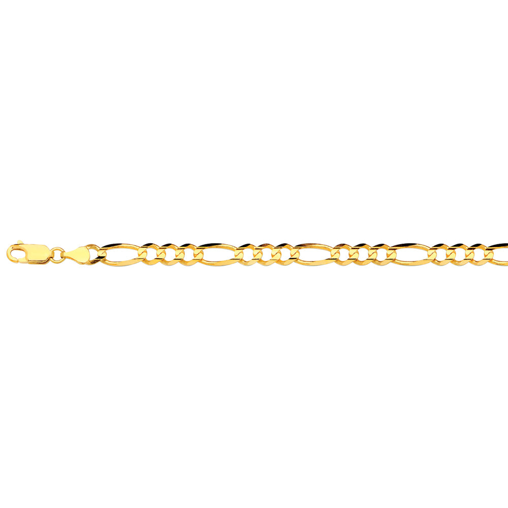 14K GOLD 5.5MM SOLID FIGARO CHAIN