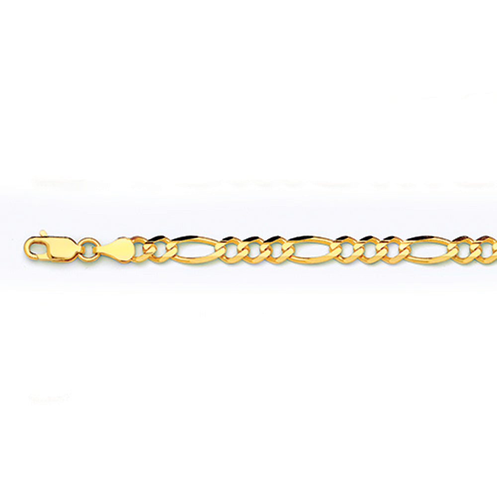 14K GOLD 3MM SOLID FIGARO CHAIN
