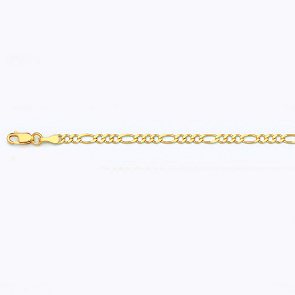 14K GOLD 2.5MM SOLID FIGARO CHAIN