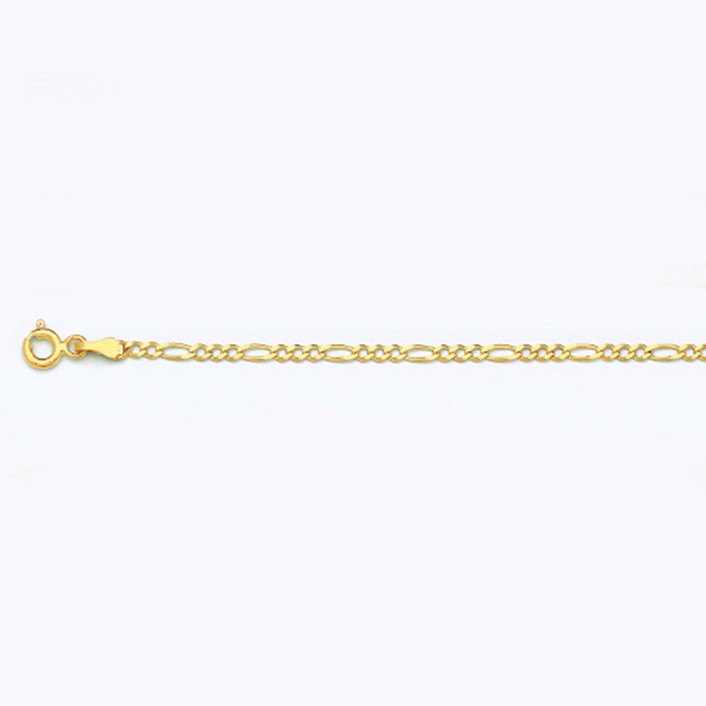 14K GOLD 2MM SOLID FIGARO CHAIN