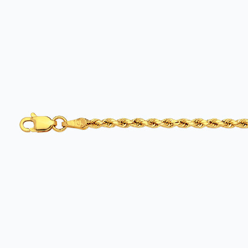 10K Gold 1.8mm Hollow Rope Bracelet