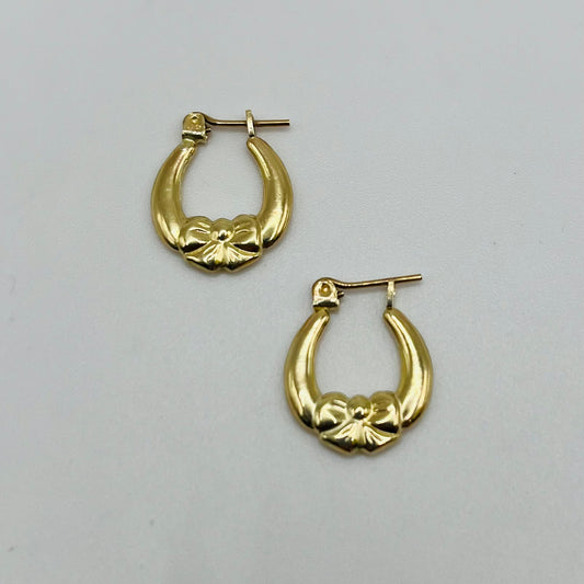 10 Karat Gold  Bow Hoop Earrings (sm, 0.5")