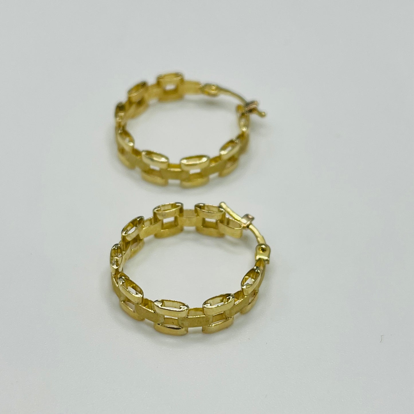 10 Karat Gold RX Hoop Earrings (Medium, 0.9")