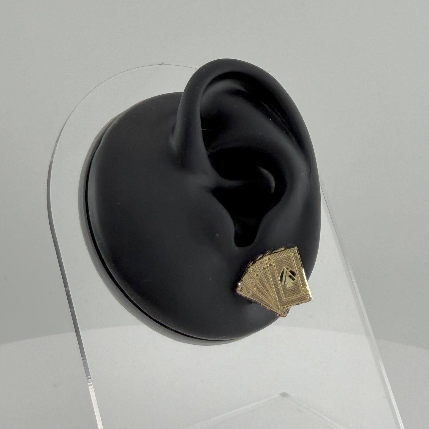 10K Gold Deck of Cards Earrings | Face Size: Small