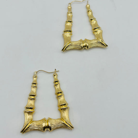 10 karat Gold Door Knocker Hoops (1.5")