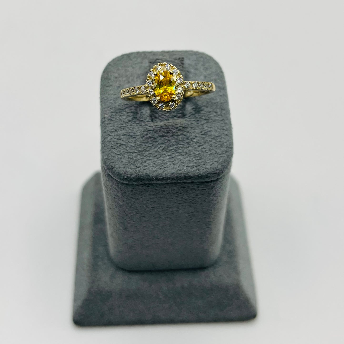 10k Golden Halo Cz Ring