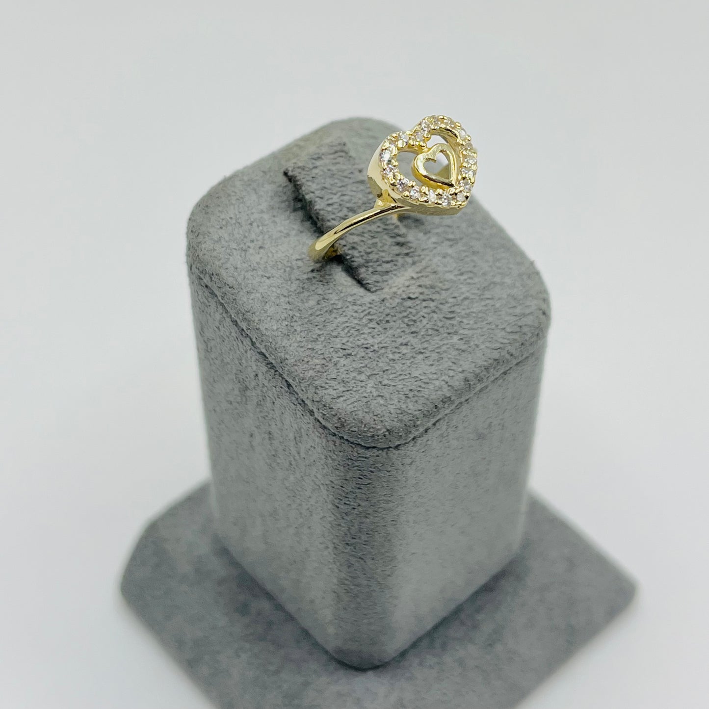 10k Gold Mini Heart Cz Ring