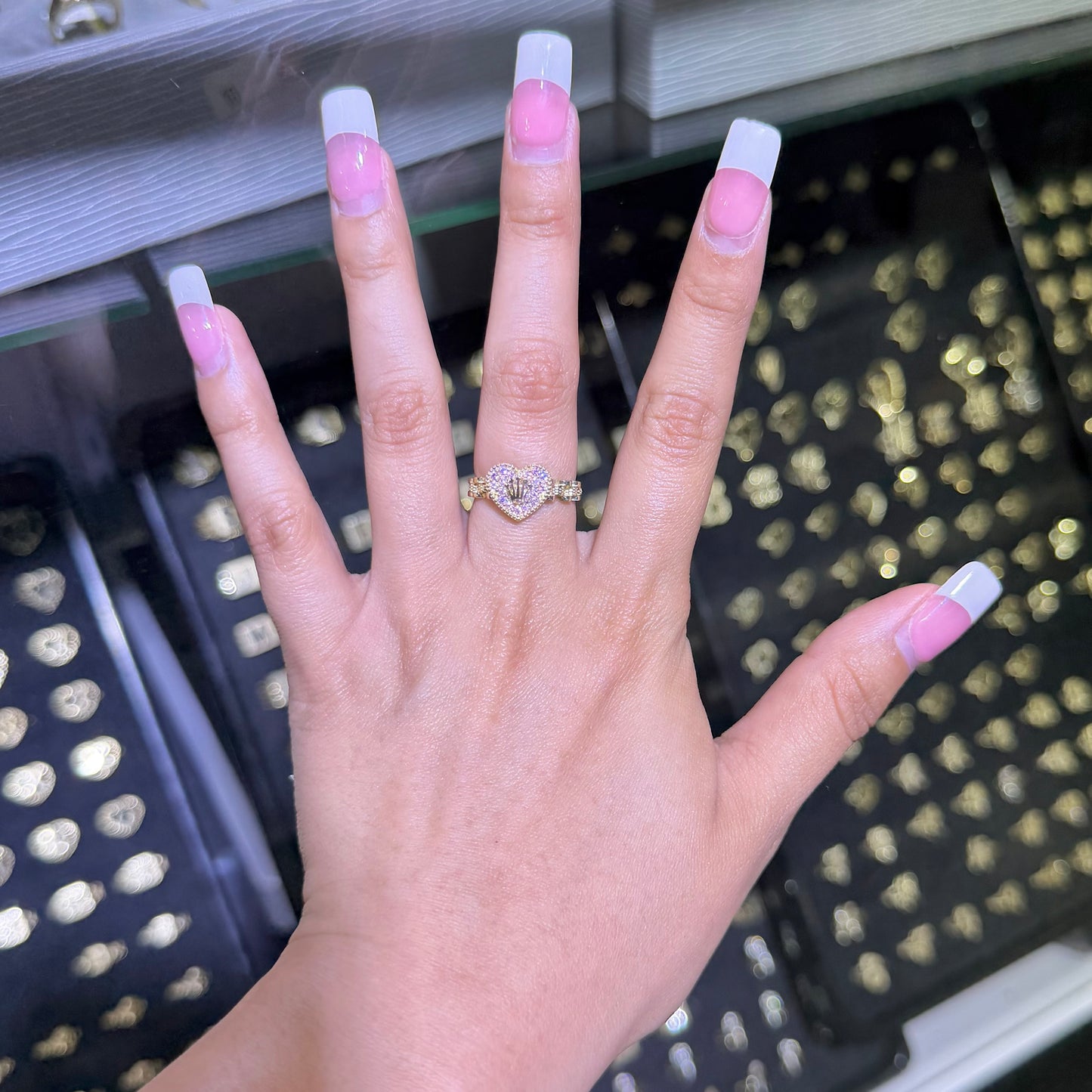 10k Gold Princess Cz Rx Crown Ring (M)