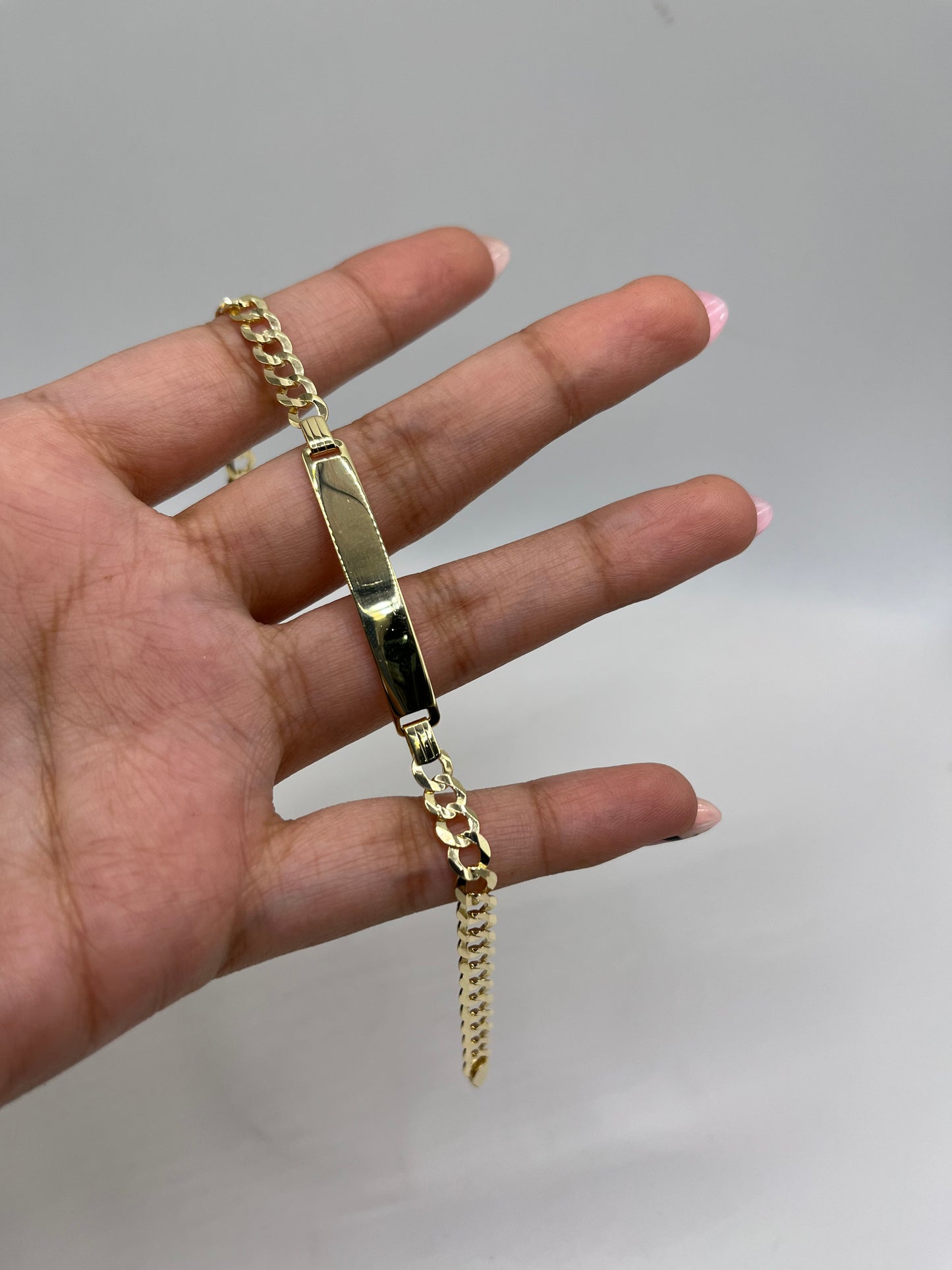 10K Gold 5mm Solid Cuban ID Bracelet