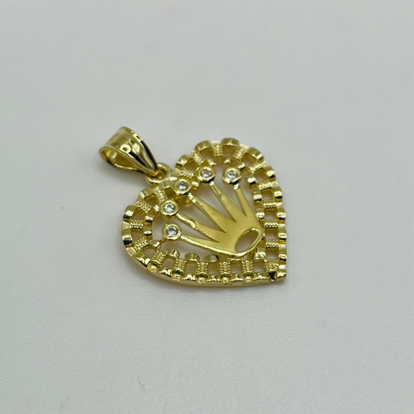 10K Gold RX Heart Charm with Crown (MED)