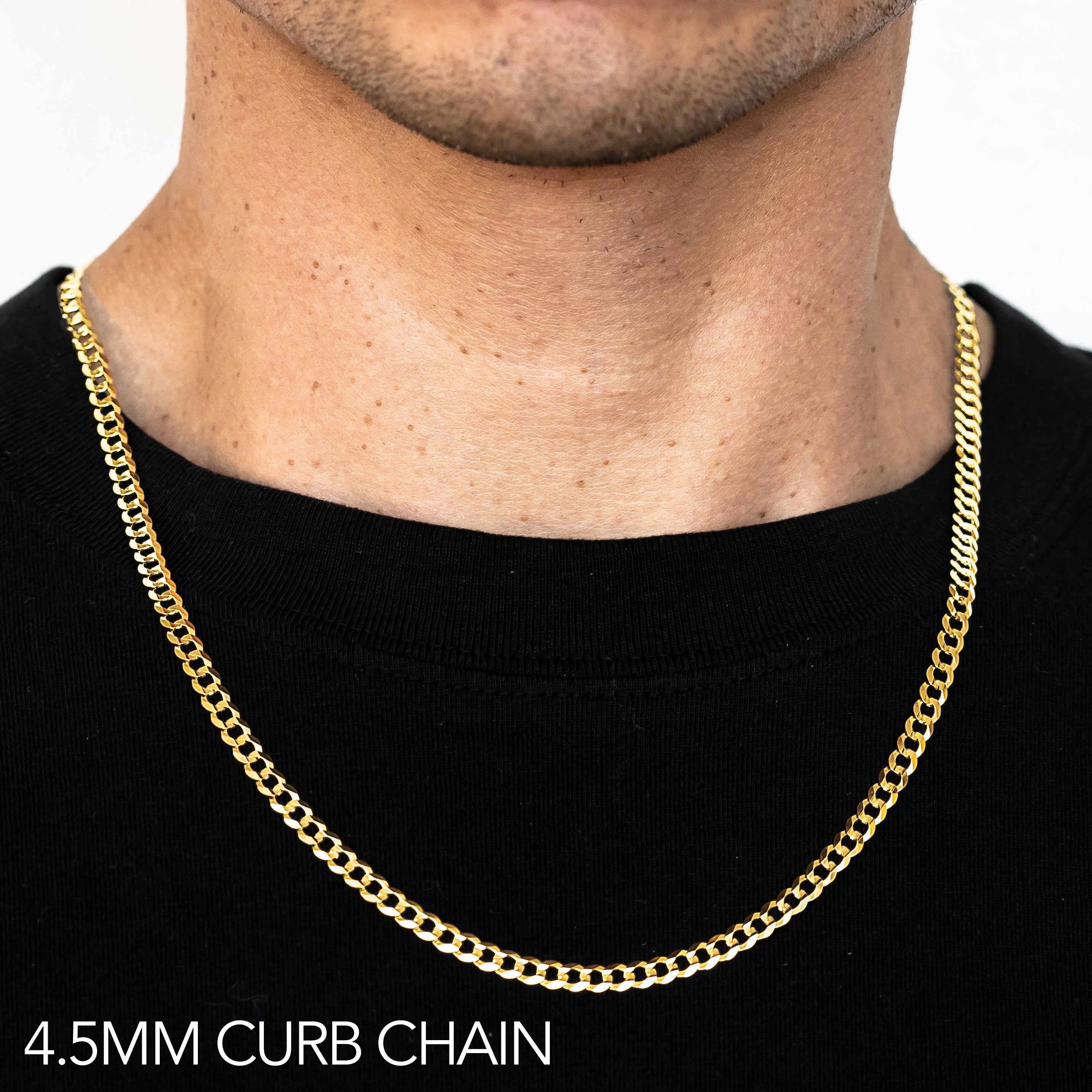 14K GOLD 4.5MM HOLLOW CUBAN CHAIN