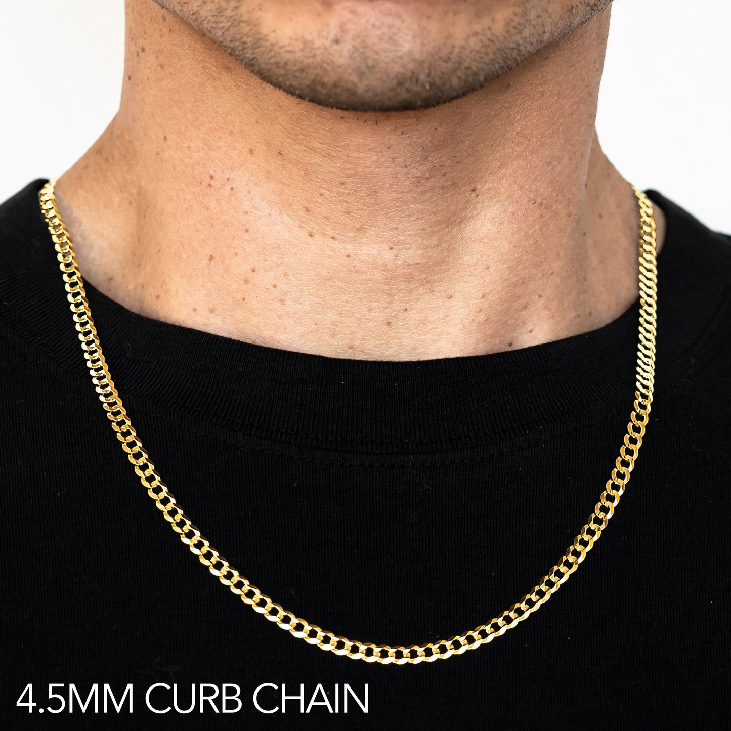 14K GOLD 4.5MM HOLLOW CUBAN CHAIN