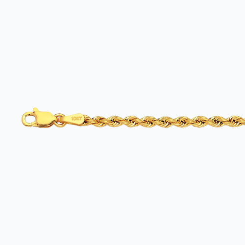 14K Gold Rope Bracelet 2.5MM