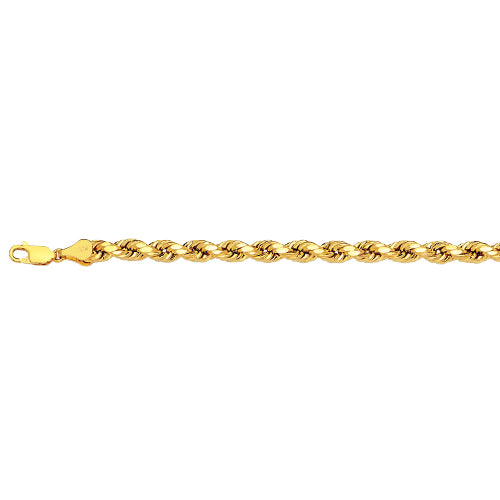 14K Gold Hollow Rope Bracelet 3.5MM