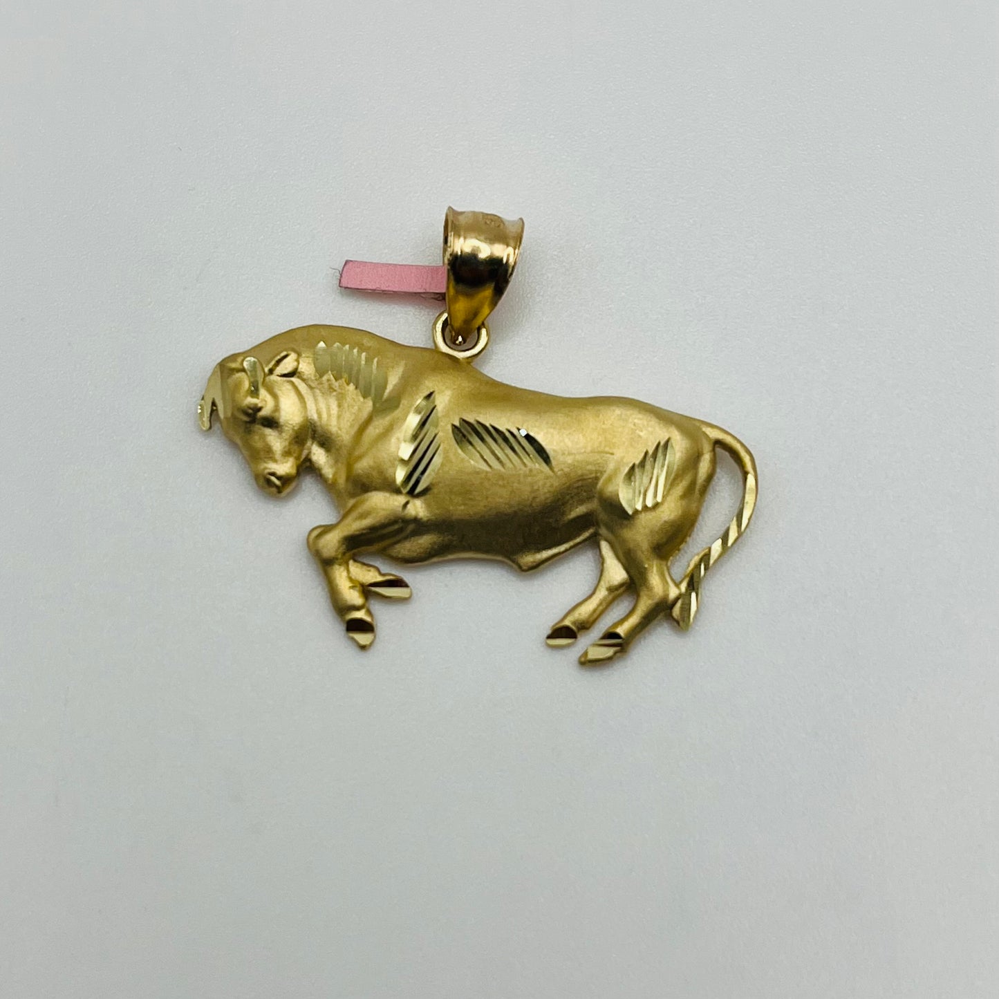 14k Gold Yellow Bull Pendant (SML)