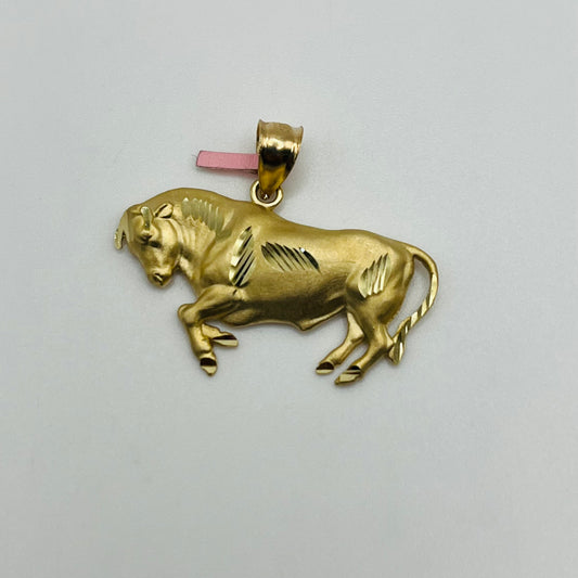 14k Gold Yellow Bull Pendant (SML)