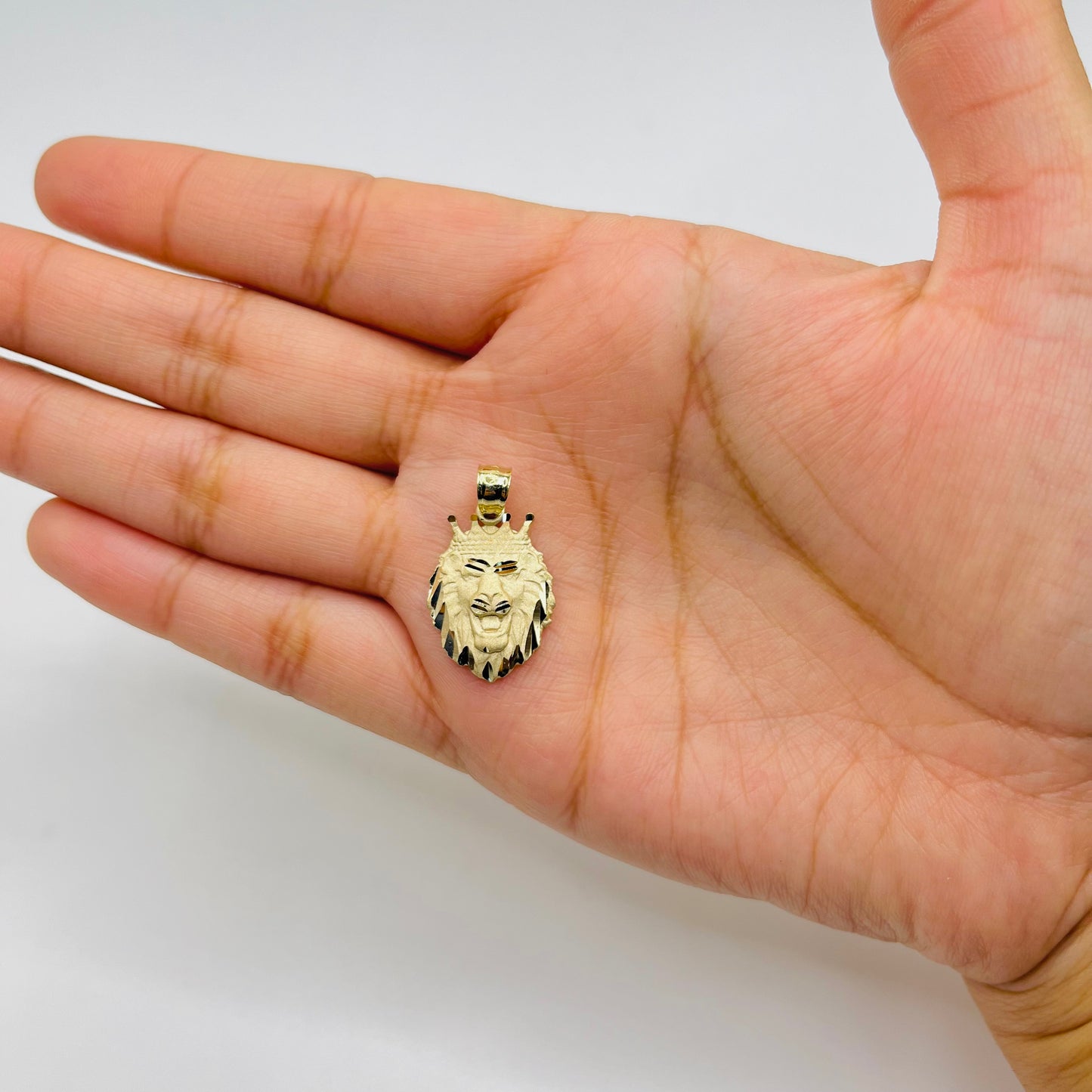 10k Gold Matte Lion Pendant (S)