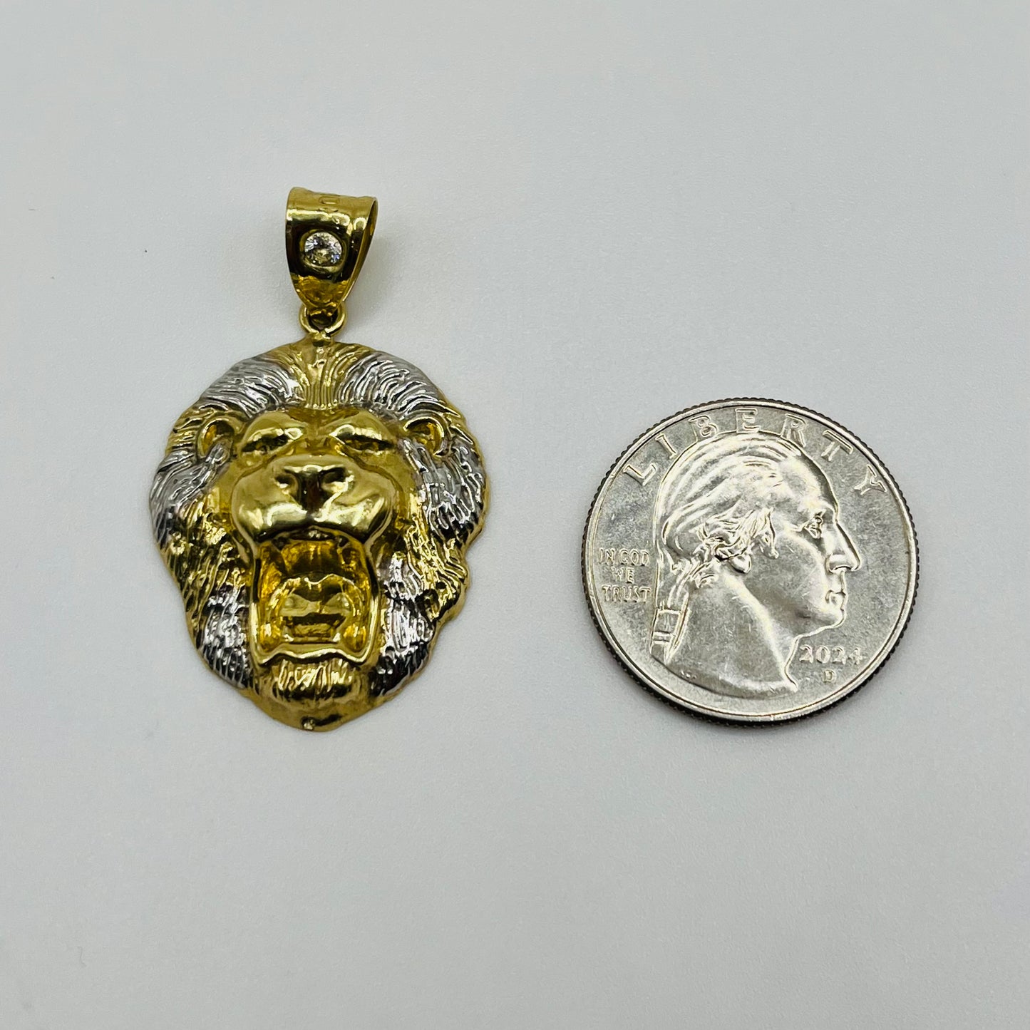 10k Gold Two Tone Lion Charm