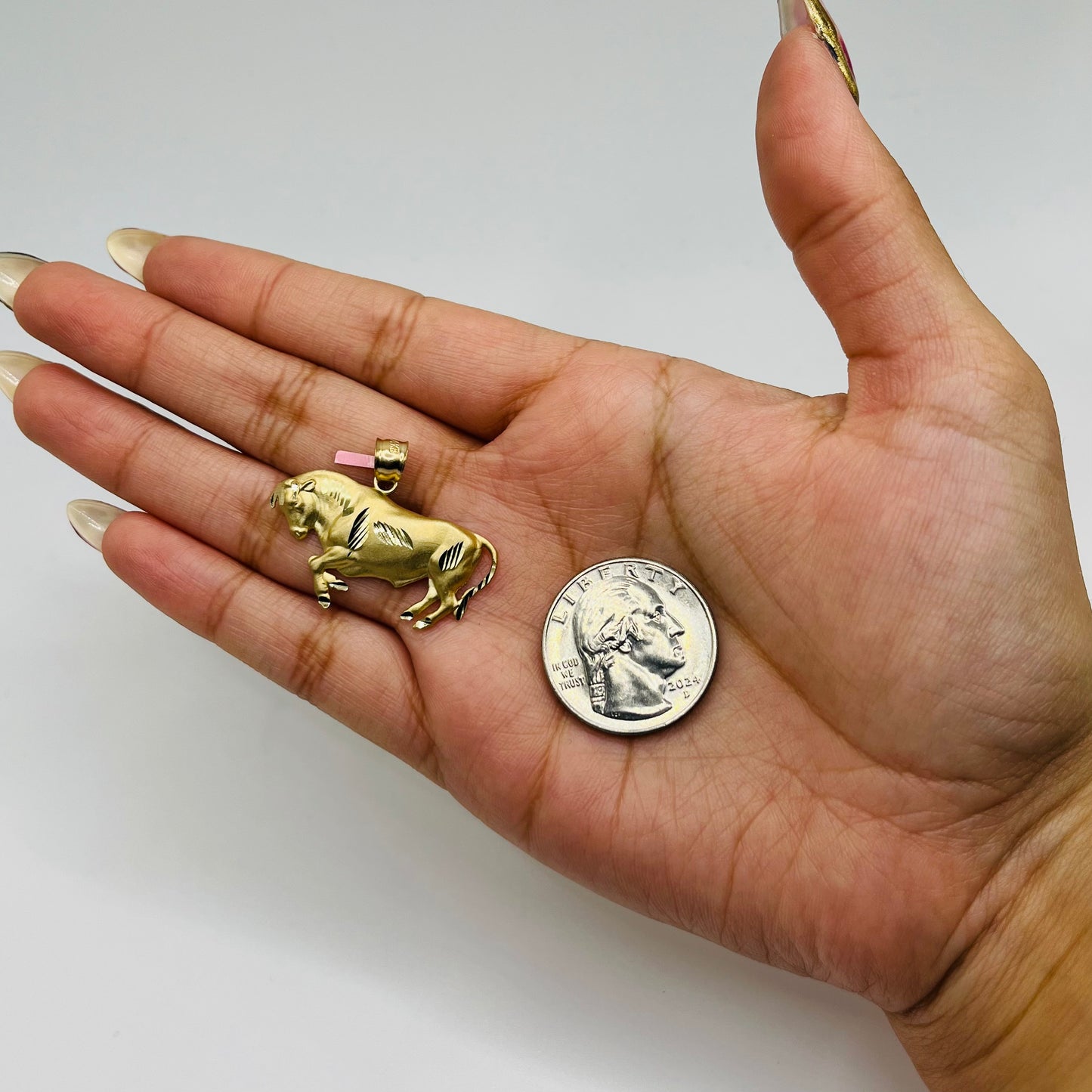 14k Gold Yellow Bull Pendant (SML)