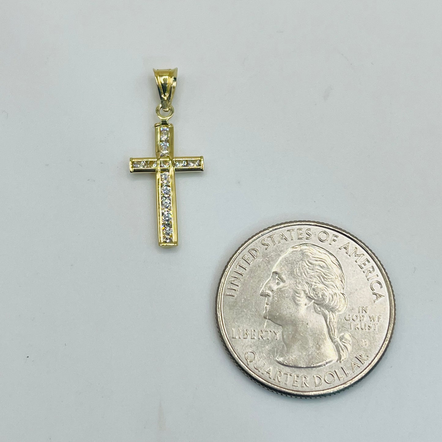 14K Gold Small Classic Cross with CZ