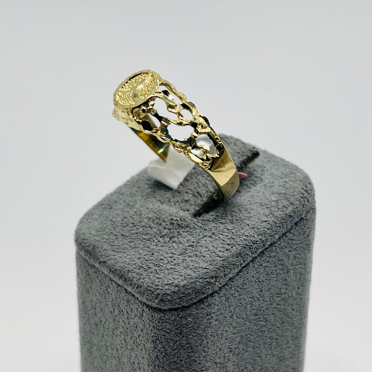 14k Gold Nugget Benzo Ring