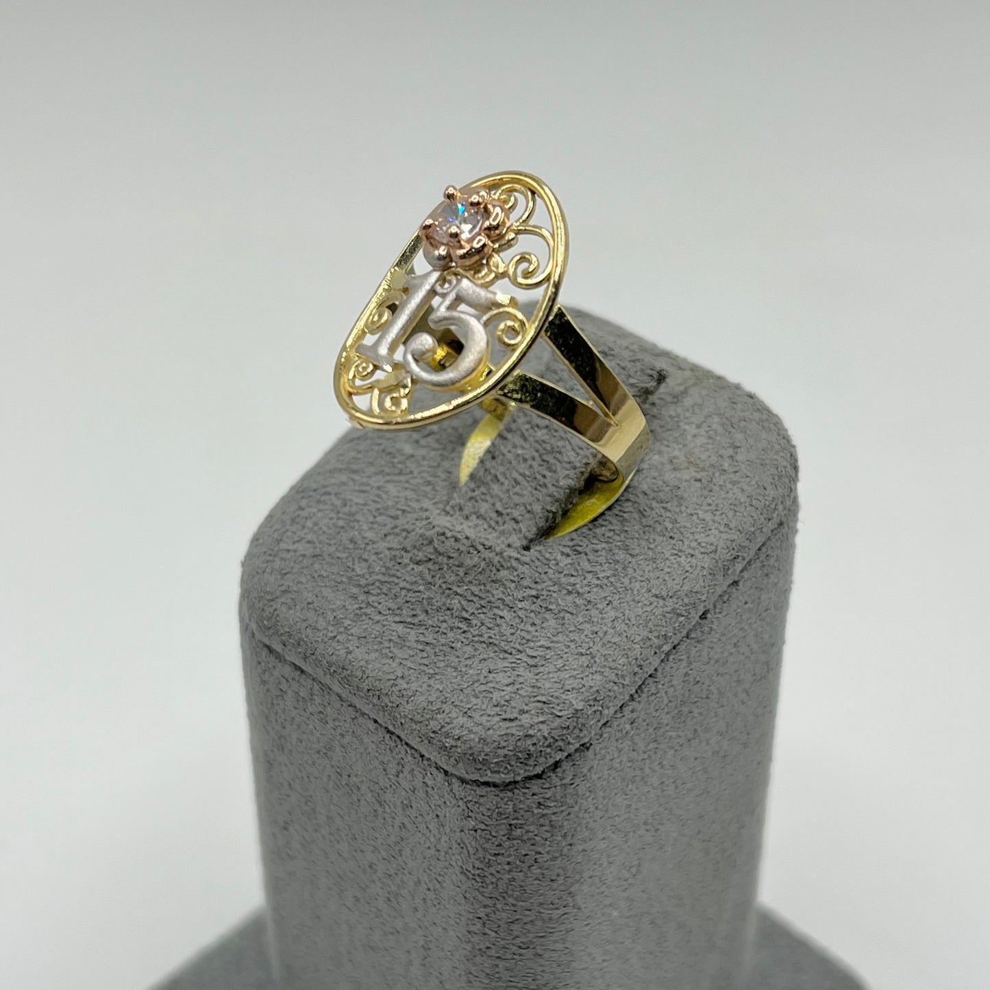 14k Gold Rose Quince Ring