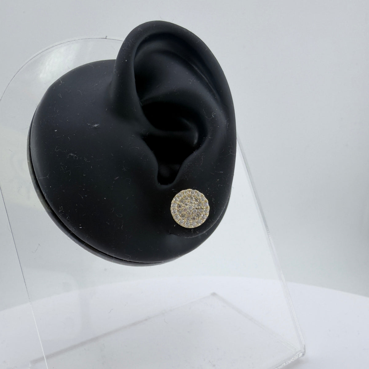 10K Gold CZ Round Classic Earrings
