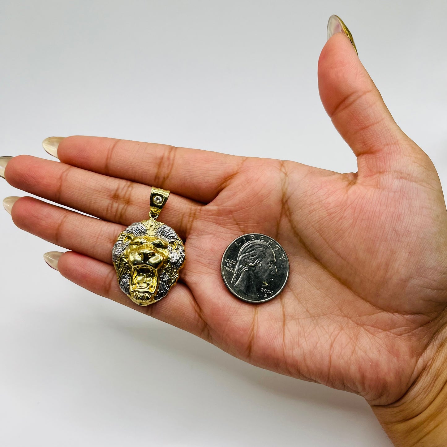 10k Gold Two Tone Lion Charm