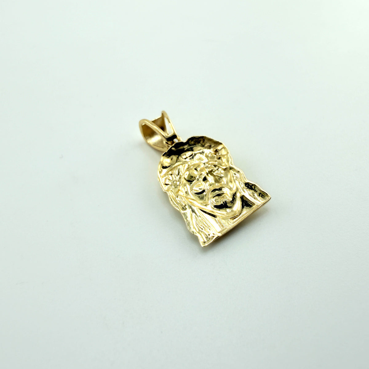 10K Gold Jesus Charm with CZ Crown